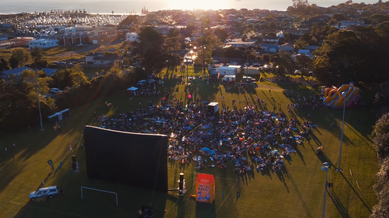 Arial view of large outdoor event